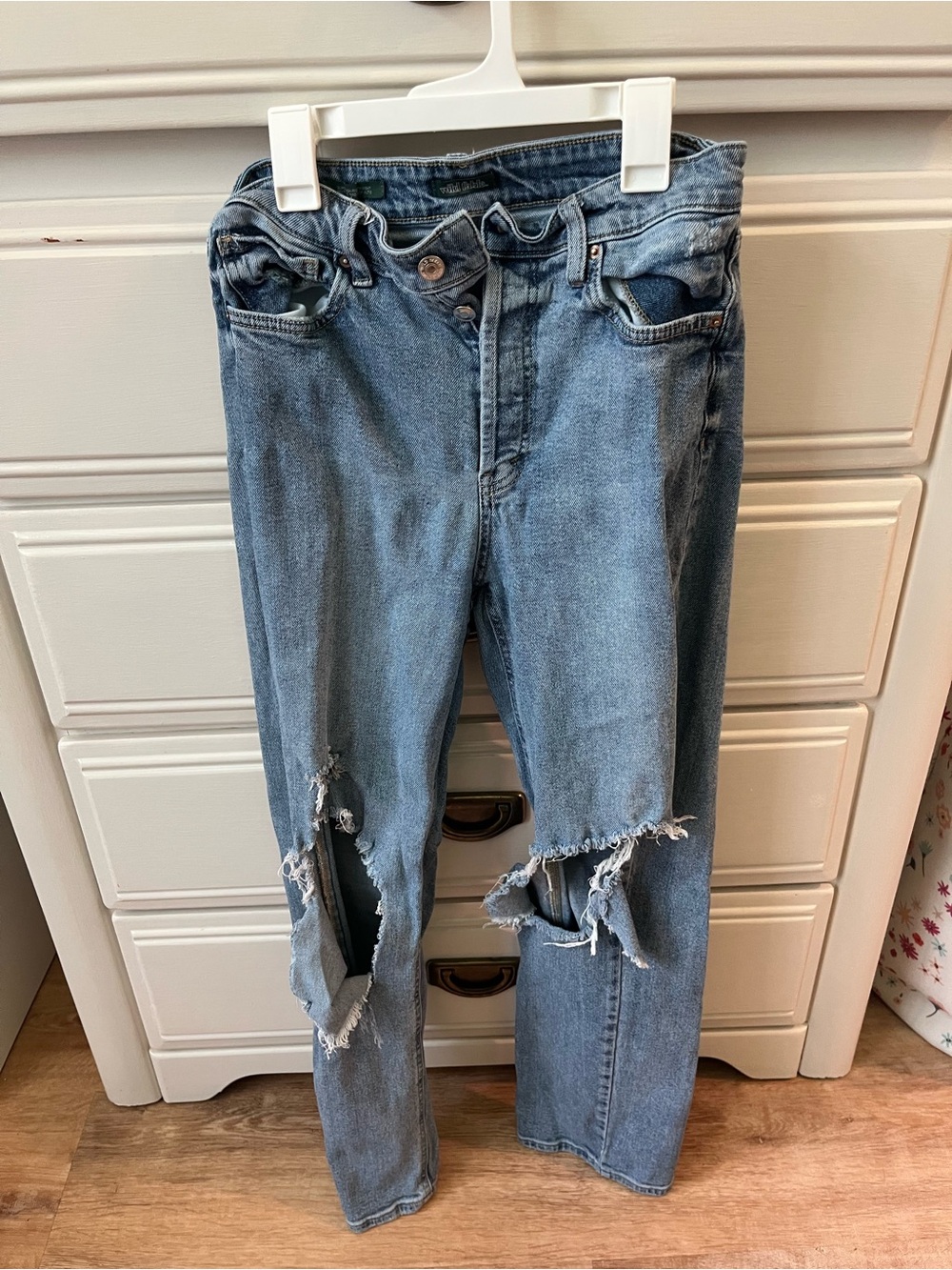 wild fable Light Blue Distressed Boyfriend Jeans